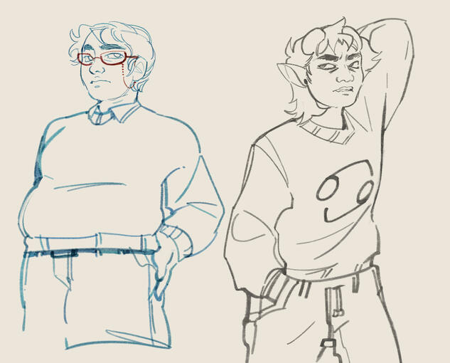2x Halfbody Sketch